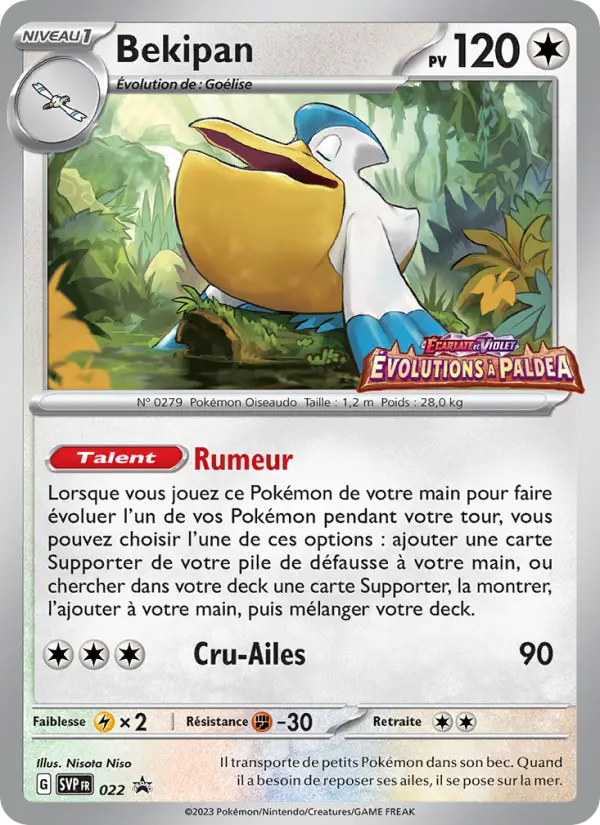 Carte Pokemon SVP022 Bekipan | LorenZone