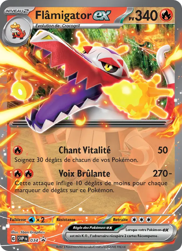 Carte Pokemon SVP034 Flâmigator-ex | LorenZone