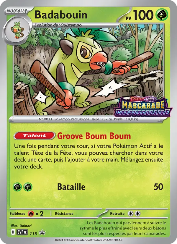 Carte Pokemon SVP115 Badabouin | LorenZone
