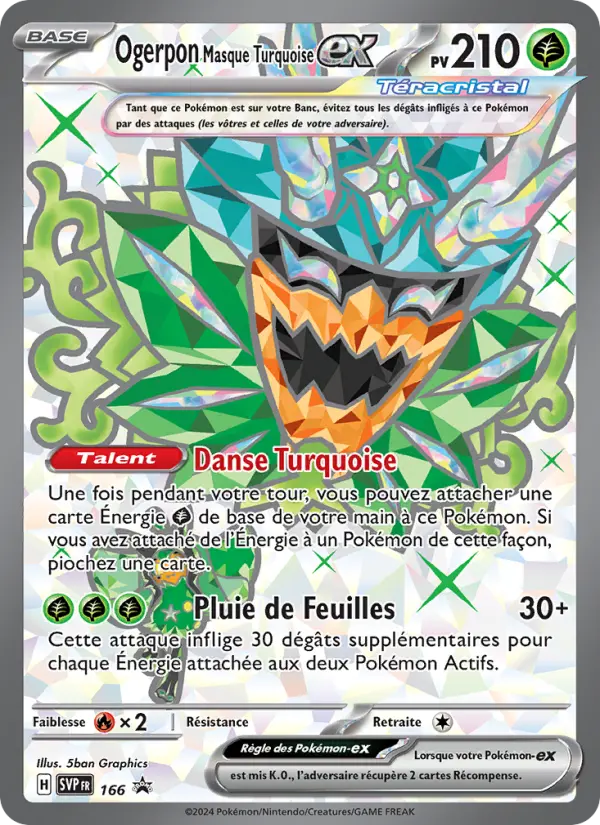 Carte Pokemon SVP166 Ogerpon Masque Turquoise-ex | LorenZone