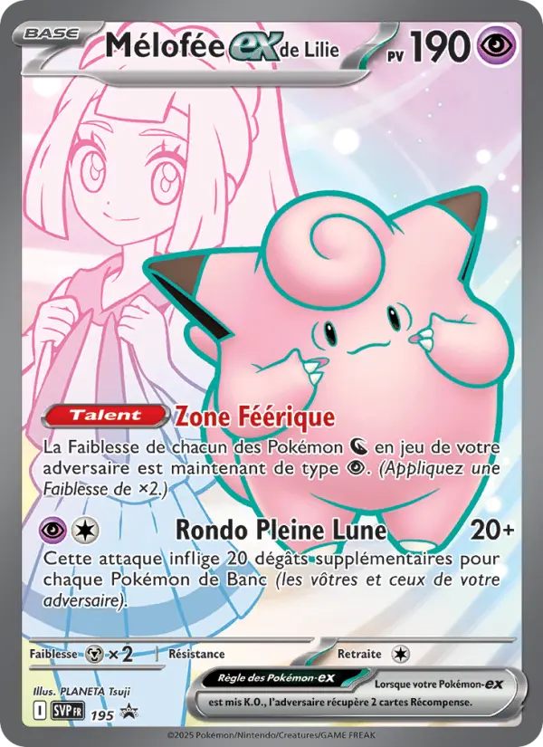 Carte Pokemon SVP195 Mélofée-ex de Lilie | LorenZone