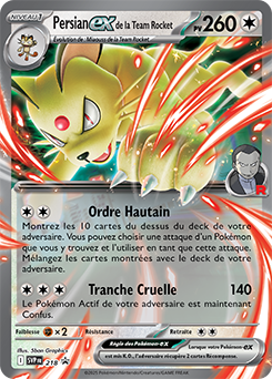 Carte Pokemon SVP218 Persian-ex de la Team Rocket | LorenZone