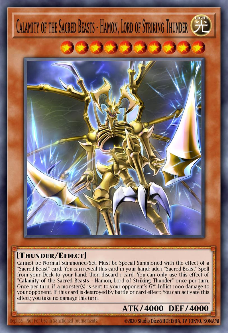 Carte Yu-Gi-Oh! Calamité des Bêtes Sacrées - Hamon, Seigneur du Tonnerre Fracassant CORI-FR006 - Les Origines du Chaos | LorenZone
