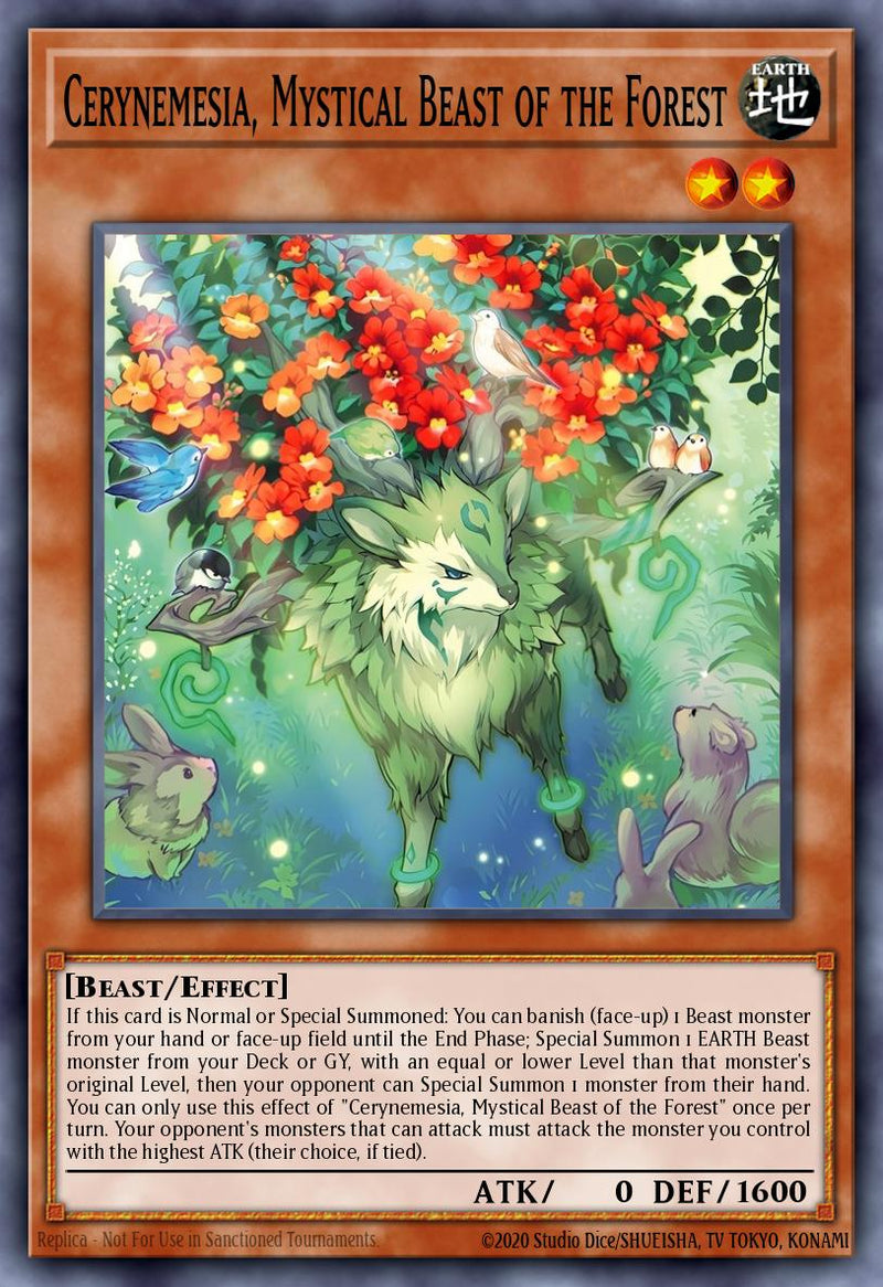 Carte Yu-Gi-Oh! Cerynemesia, Bête Mystique de la Forêt CORI-FR087 - Les Origines du Chaos | LorenZone