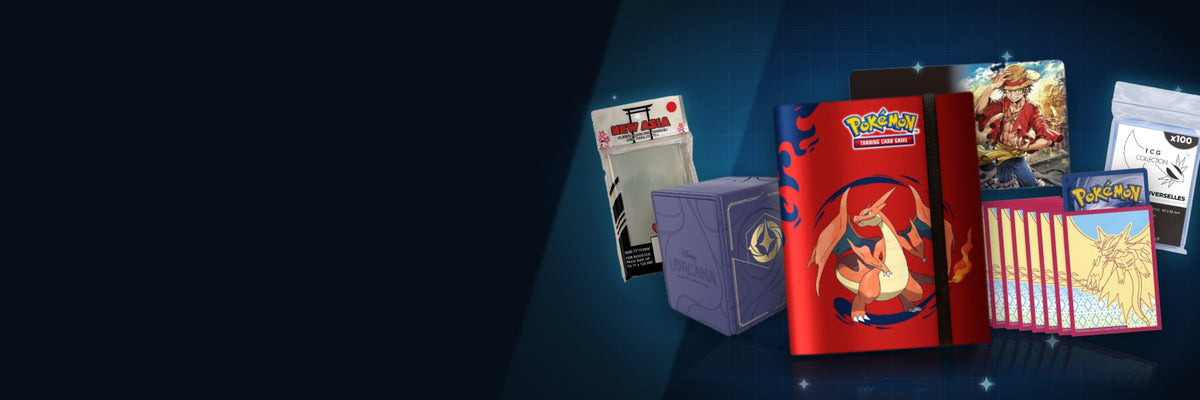 Accessoires TCG chez LorenZone : classeurs, sleeves, deck box et playmats