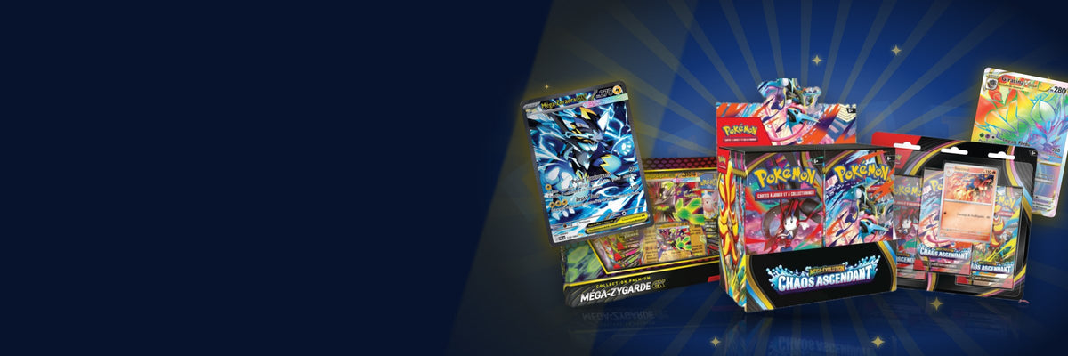 Produits Pokémon chez LorenZone : display, coffret premium, tripack et cartes à l'unité