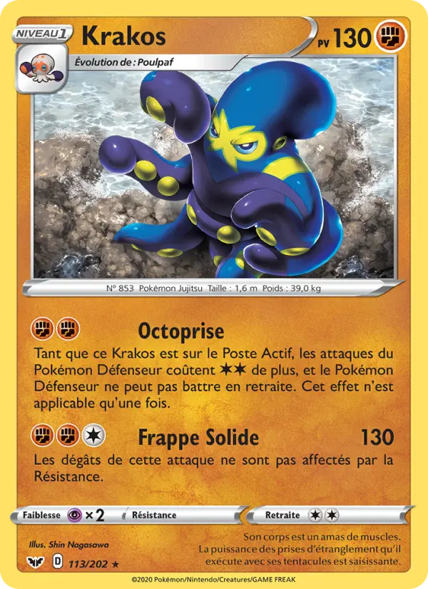 113/202 - Krakos – Épée et Bouclier (Carte Pokémon FR à petit prix, à l’unité sur Lorenzone.fr)