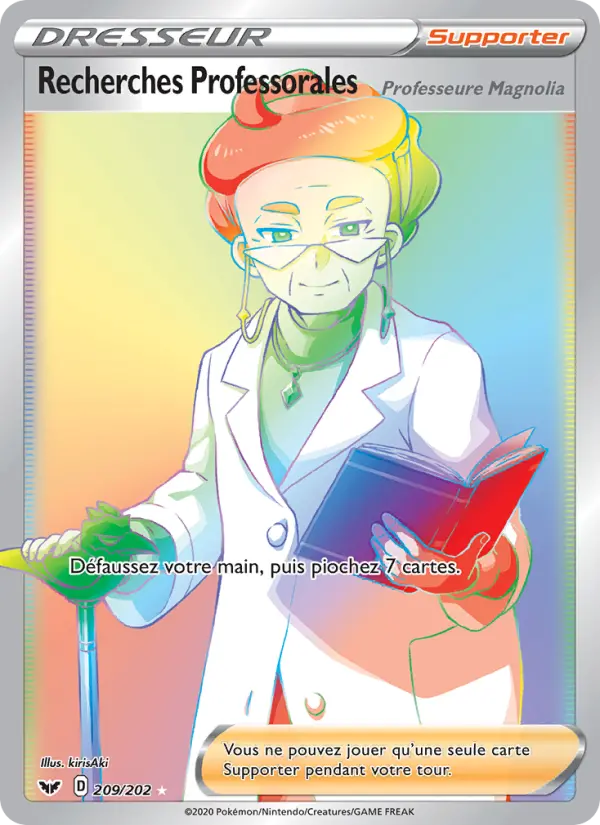 209/202 - Recherches Professorales (Professeure Magnolia) – Épée et Bouclier (Carte Pokémon FR à petit prix, à l’unité sur Lorenzone.fr)