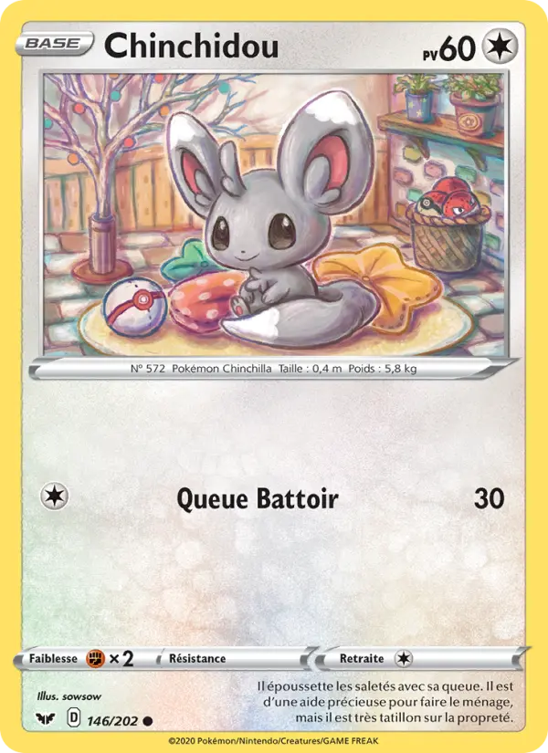146/202 - Chinchidou – Épée et Bouclier (Carte Pokémon FR à petit prix, à l’unité sur Lorenzone.fr)