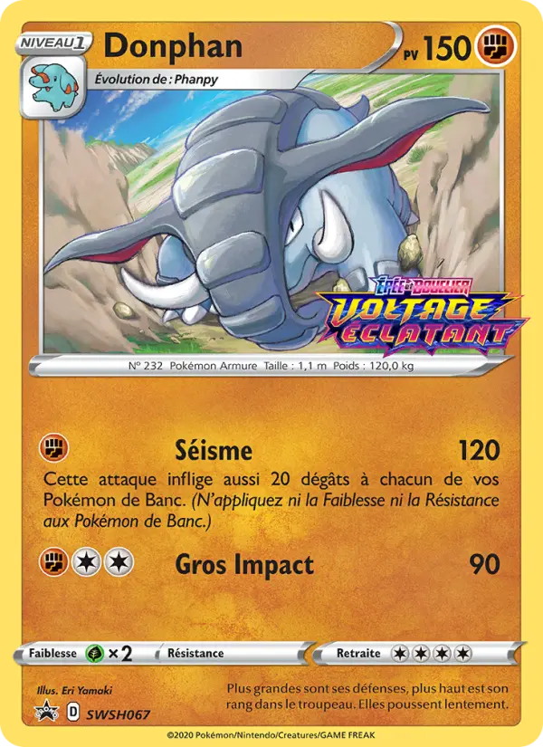 SWSH067/107 - Donphan – Promo SWSH (Carte Pokémon FR à petit prix, à l’unité sur Lorenzone.fr)