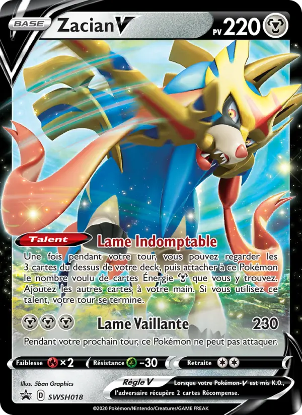 SWSH018/107 - Zacian V – Promo SWSH (Carte Pokémon FR à petit prix, à l’unité sur Lorenzone.fr)