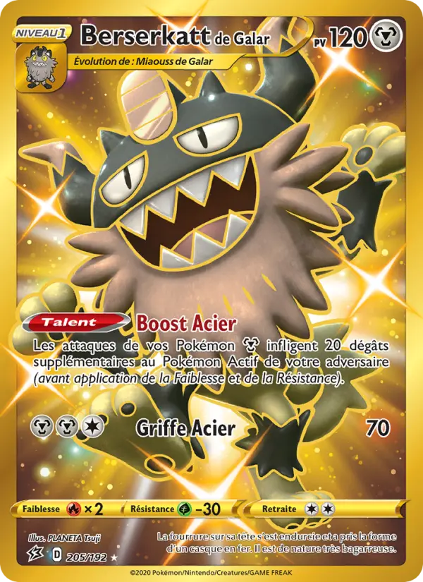 205/192 - Berserkatt de Galar – Clash des Rebelles (Carte Pokémon FR à petit prix, à l’unité sur Lorenzone.fr)