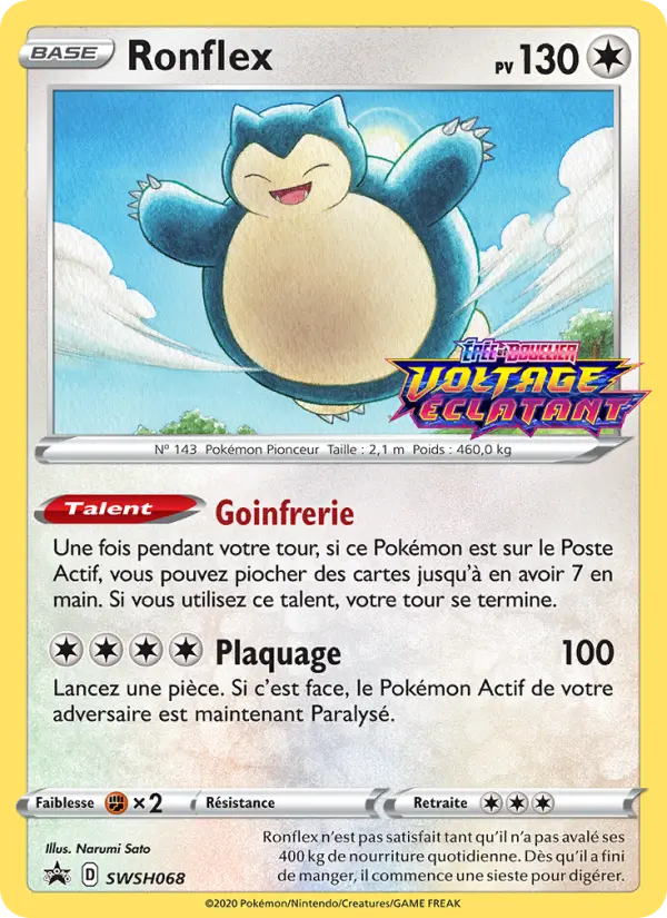 SWSH068/107 - Ronflex – Promo SWSH (Carte Pokémon FR à petit prix, à l’unité sur Lorenzone.fr)