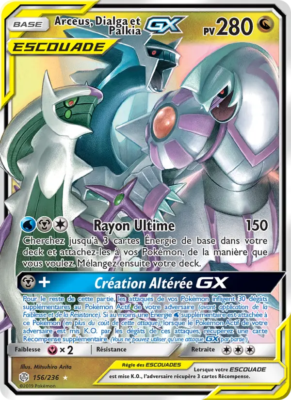 156/236 - Arceus, Dialga et Palkia GX