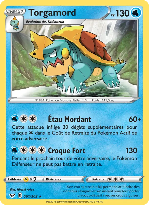 061/202 - Torgamord – Épée et Bouclier (Carte Pokémon FR à petit prix, à l’unité sur Lorenzone.fr)