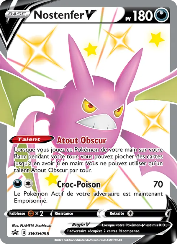 SWSH098/107 - Nostenfer V – Promo SWSH (Carte Pokémon FR à petit prix, à l’unité sur Lorenzone.fr)