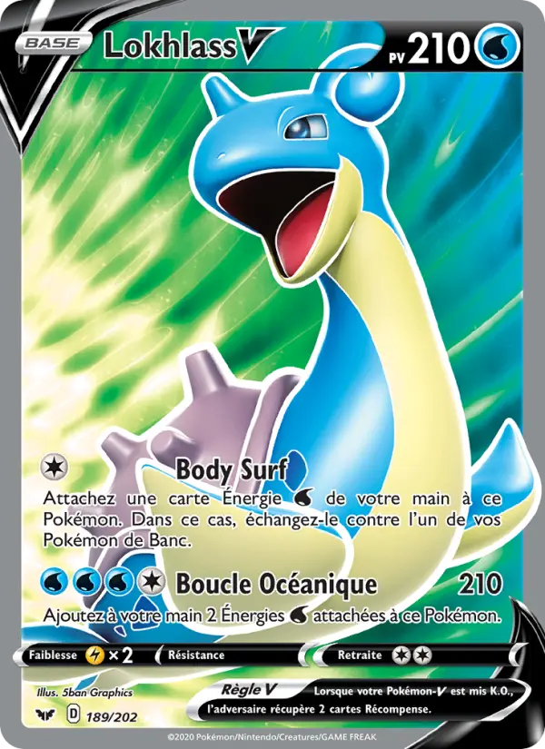 189/202 - Lokhlass V – Épée et Bouclier (Carte Pokémon FR à petit prix, à l’unité sur Lorenzone.fr)