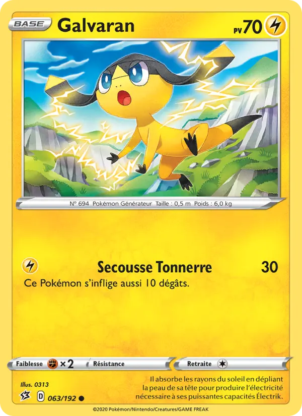 063/192 - Galvaran – Clash des Rebelles (Carte Pokémon FR à petit prix, à l’unité sur Lorenzone.fr)