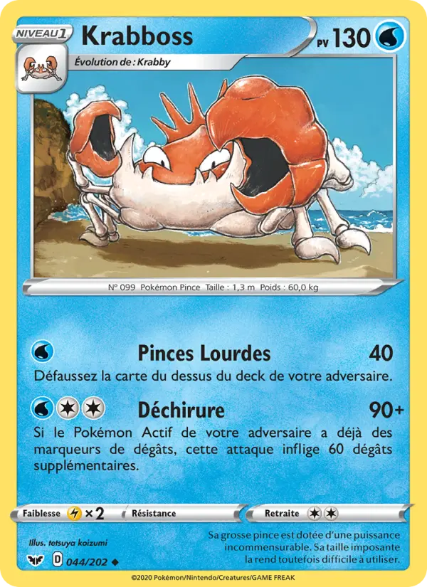 044/202 - Krabboss – Épée et Bouclier (Carte Pokémon FR à petit prix, à l’unité sur Lorenzone.fr)