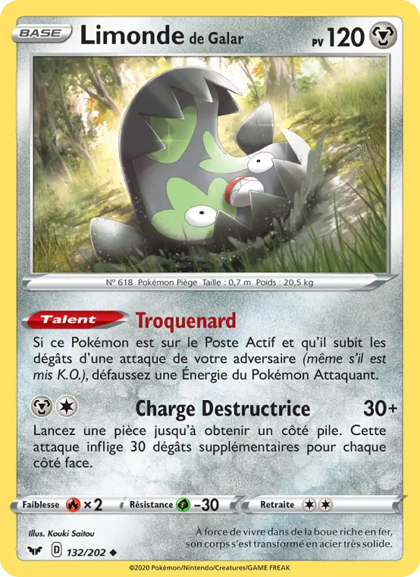 132/202 - Limonde de Galar – Épée et Bouclier (Carte Pokémon FR à petit prix, à l’unité sur Lorenzone.fr)