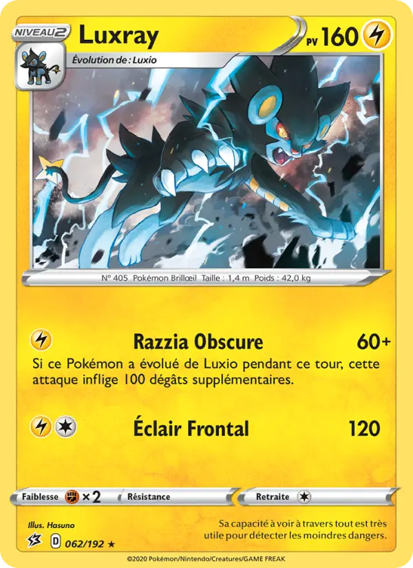 062/192 - Luxray – Clash des Rebelles (Carte Pokémon FR à petit prix, à l’unité sur Lorenzone.fr)