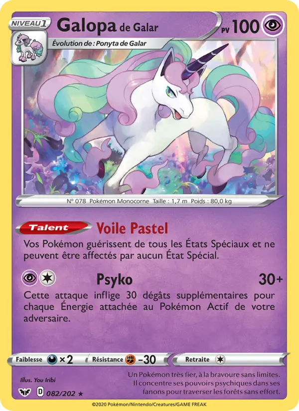082/202 - Galopa de Galar – Épée et Bouclier (Carte Pokémon FR à petit prix, à l’unité sur Lorenzone.fr)