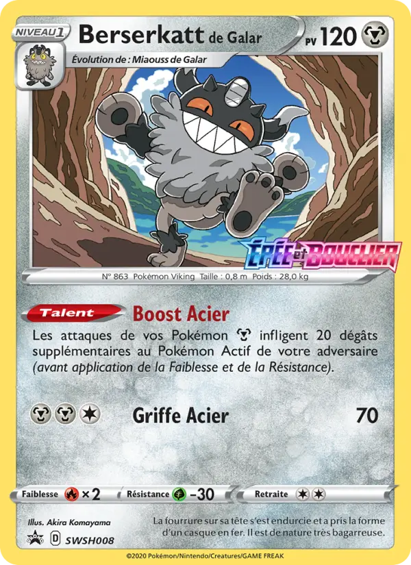 SWSH008/107 - Berserkatt de Galar – Promo SWSH (Carte Pokémon FR à petit prix, à l’unité sur Lorenzone.fr)