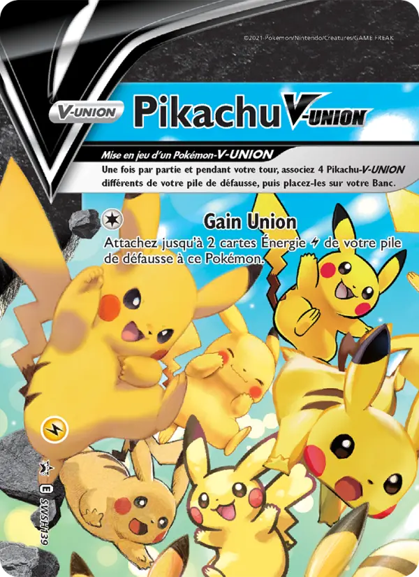SWSH139/107 - Pikachu V-UNION – Promo SWSH (Carte Pokémon FR à petit prix, à l’unité sur Lorenzone.fr)