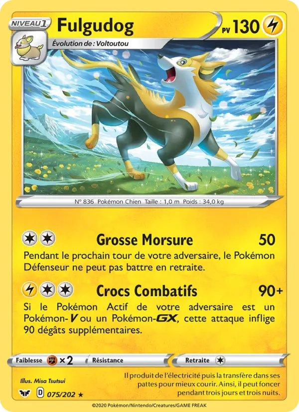 075/202 - Fulgudog – Épée et Bouclier (Carte Pokémon FR à petit prix, à l’unité sur Lorenzone.fr)