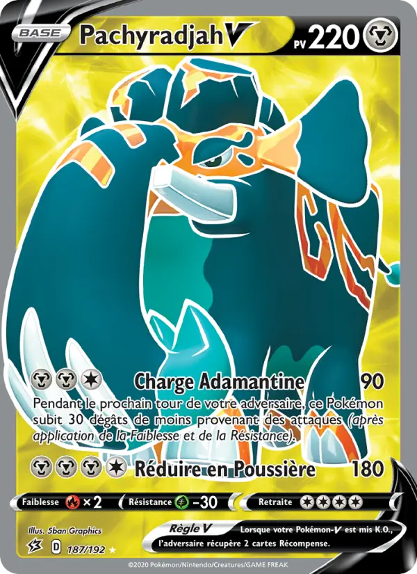 187/192 - Pachyradjah V – Clash des Rebelles (Carte Pokémon FR à petit prix, à l’unité sur Lorenzone.fr)
