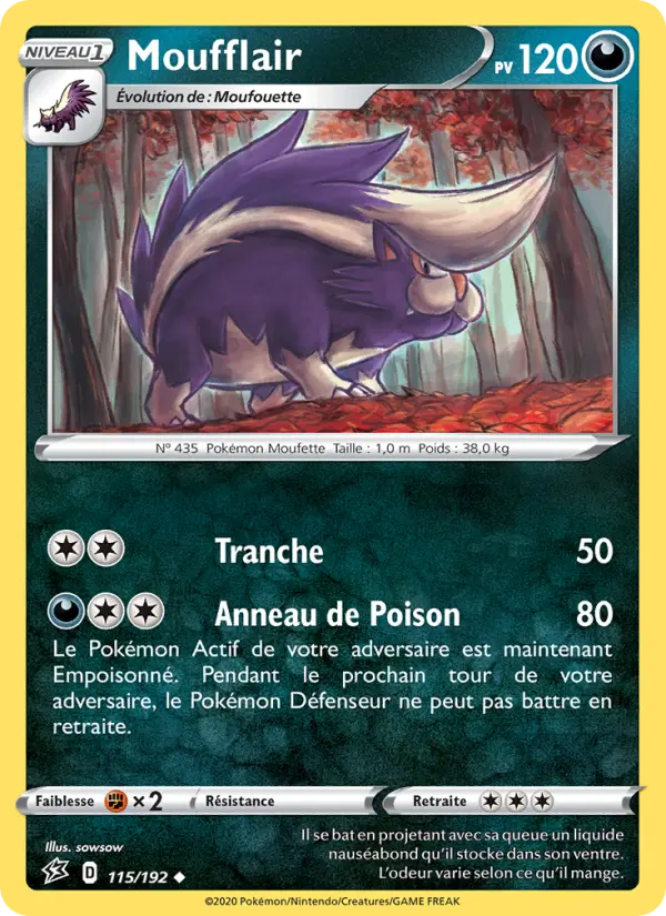115/192 - Moufflair – Clash des Rebelles (Carte Pokémon FR à petit prix, à l’unité sur Lorenzone.fr)