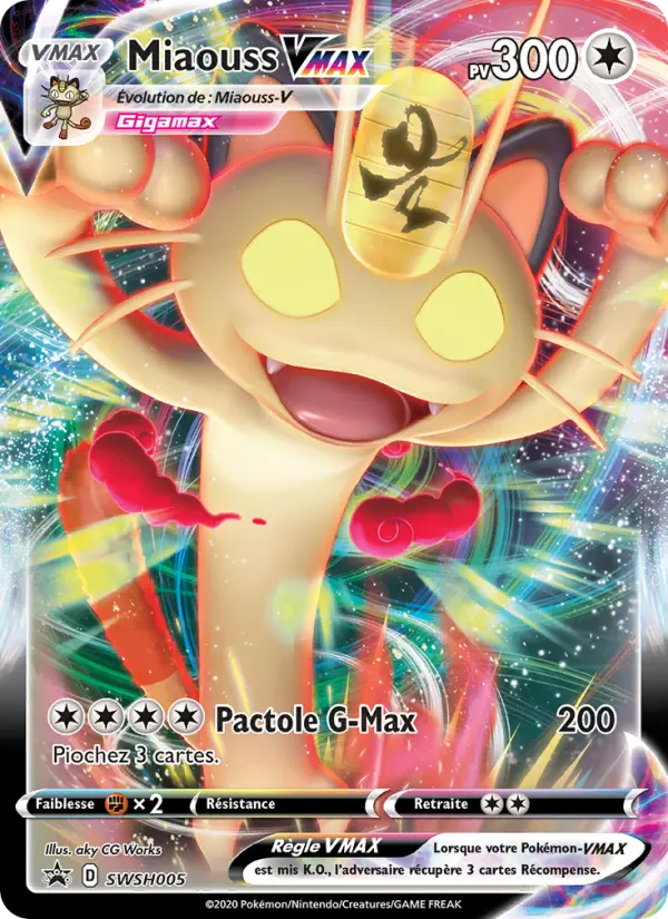 SWSH005/107 - Miaouss VMAX – Promo SWSH (Carte Pokémon FR à petit prix, à l’unité sur Lorenzone.fr)