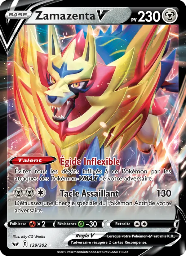 139/202 - Zamazenta V – Épée et Bouclier (Carte Pokémon FR à petit prix, à l’unité sur Lorenzone.fr)