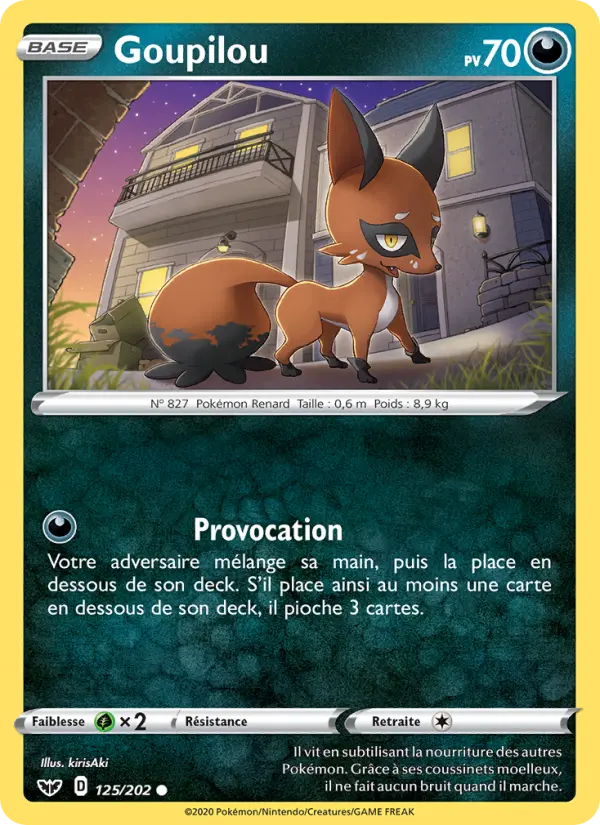 125/202 - Goupilou – Épée et Bouclier (Carte Pokémon FR à petit prix, à l’unité sur Lorenzone.fr)