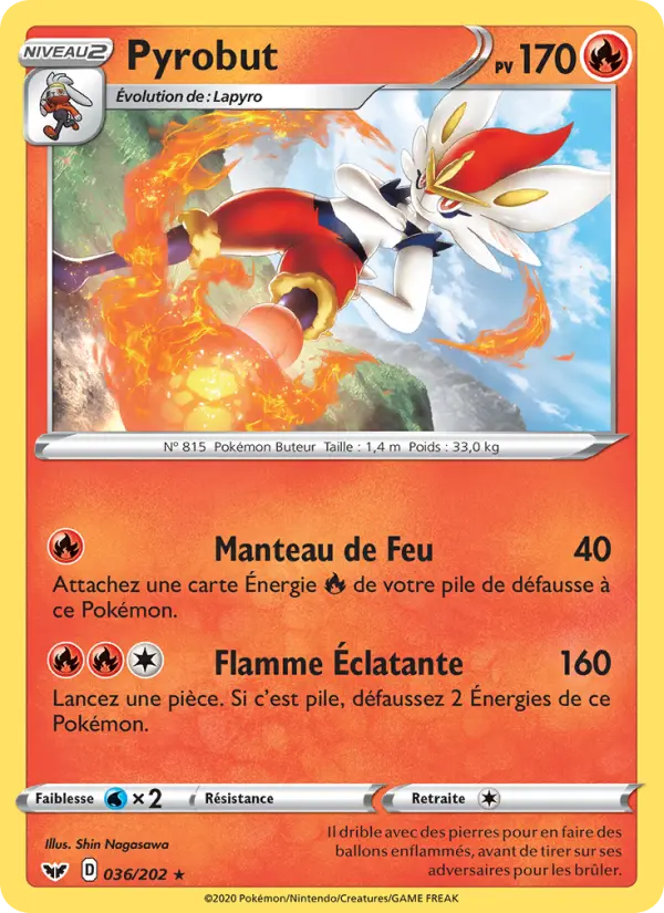 036/202 - Pyrobut – Épée et Bouclier (Carte Pokémon FR à petit prix, à l’unité sur Lorenzone.fr)