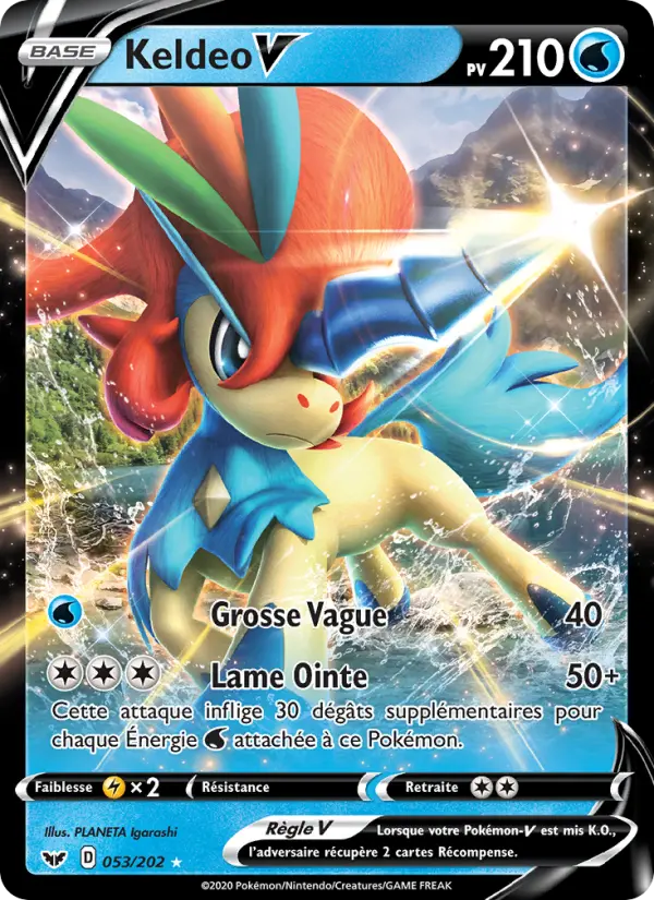 053/202 - Keldeo V – Épée et Bouclier (Carte Pokémon FR à petit prix, à l’unité sur Lorenzone.fr)