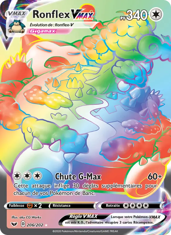206/202 - Ronflex VMAX – Épée et Bouclier (Carte Pokémon FR à petit prix, à l’unité sur Lorenzone.fr)
