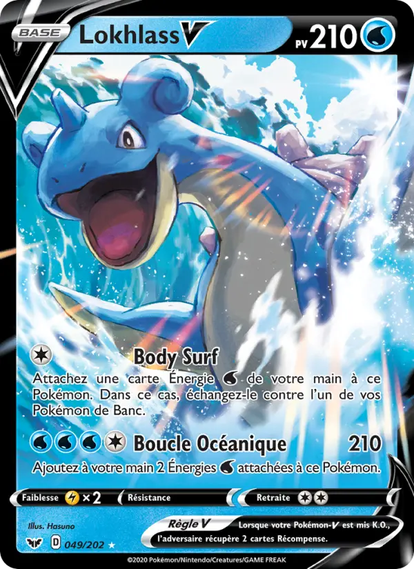 049/202 - Lokhlass V – Épée et Bouclier (Carte Pokémon FR à petit prix, à l’unité sur Lorenzone.fr)