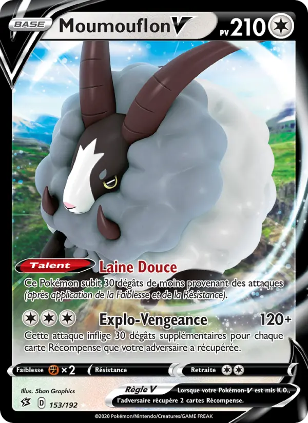 153/192 - Moumouflon V – Clash des Rebelles (Carte Pokémon FR à petit prix, à l’unité sur Lorenzone.fr)