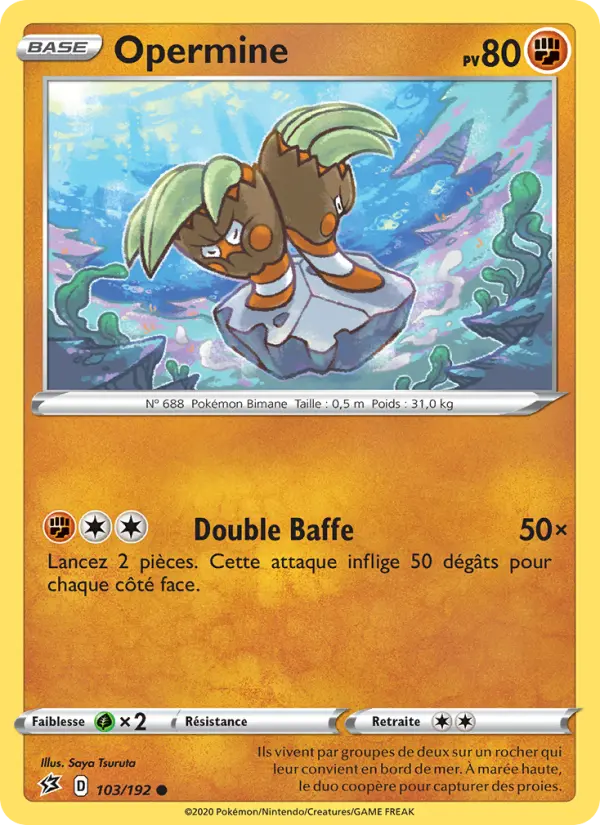 103/192 - Opermine – Clash des Rebelles (Carte Pokémon FR à petit prix, à l’unité sur Lorenzone.fr)