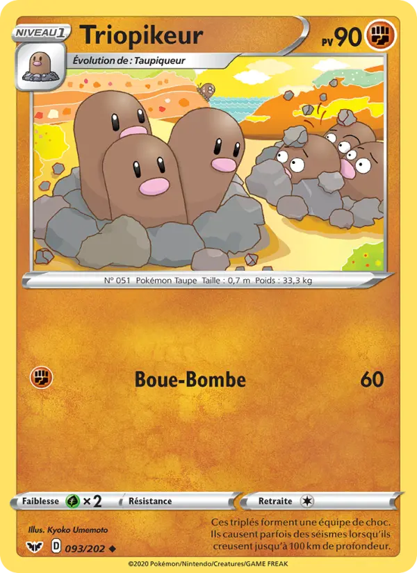 093/202 - Triopikeur – Épée et Bouclier (Carte Pokémon FR à petit prix, à l’unité sur Lorenzone.fr)