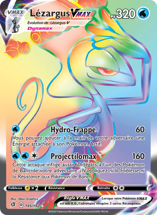 195/192 - Lézargus VMAX – Clash des Rebelles (Carte Pokémon FR à petit prix, à l’unité sur Lorenzone.fr)