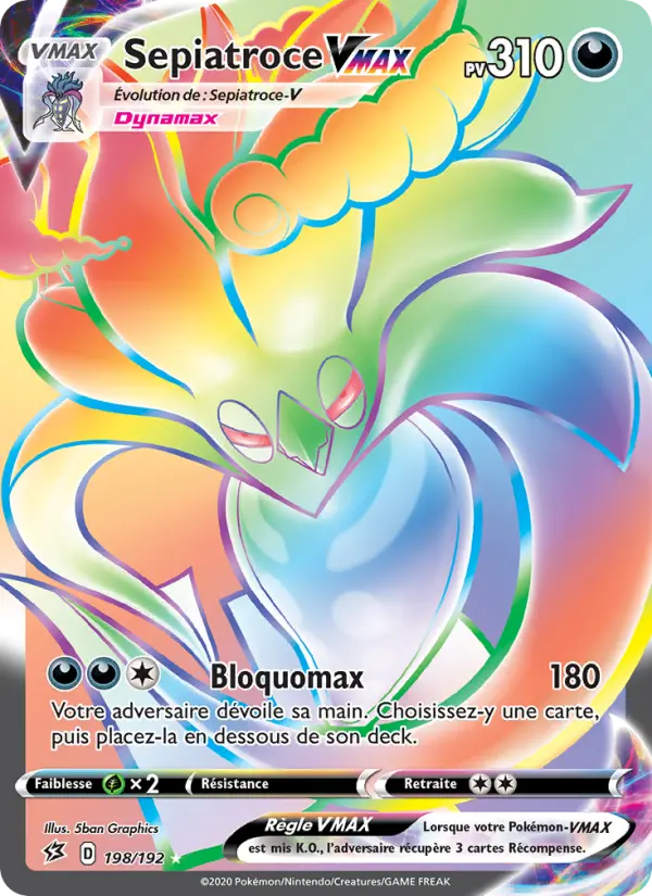 198/192 - Sepiatroce VMAX – Clash des Rebelles (Carte Pokémon FR à petit prix, à l’unité sur Lorenzone.fr)