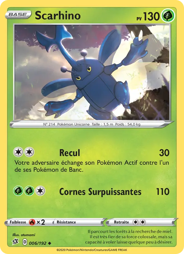 006/192 - Scarhino – Clash des Rebelles (Carte Pokémon FR à petit prix, à l’unité sur Lorenzone.fr)