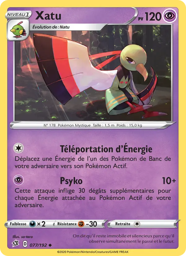 077/192 - Xatu – Clash des Rebelles (Carte Pokémon FR à petit prix, à l’unité sur Lorenzone.fr)