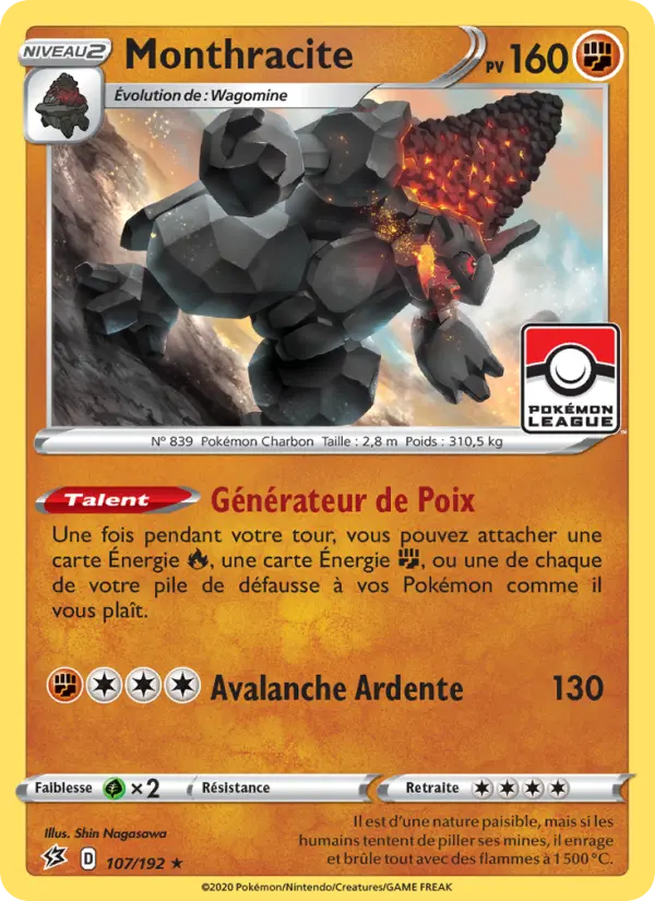 107/192 - Monthracite – Clash des Rebelles (Carte Pokémon FR à petit prix, à l’unité sur Lorenzone.fr)