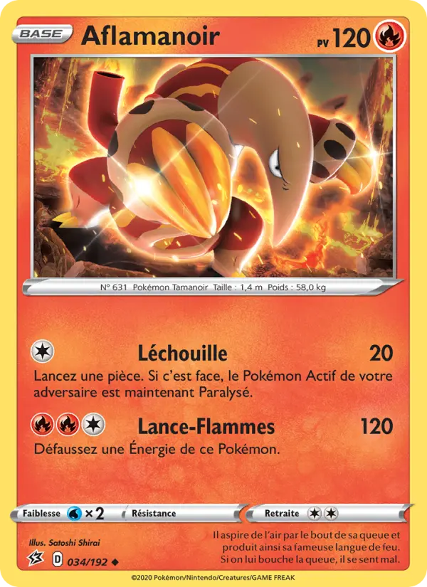 034/192 - Aflamanoir – Clash des Rebelles (Carte Pokémon FR à petit prix, à l’unité sur Lorenzone.fr)