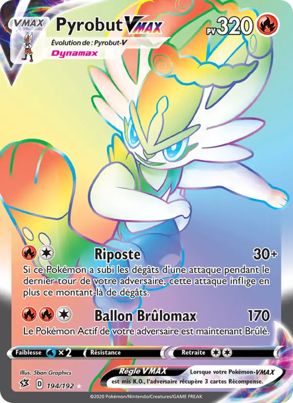 194/192 - Pyrobut VMAX – Clash des Rebelles (Carte Pokémon FR à petit prix, à l’unité sur Lorenzone.fr)