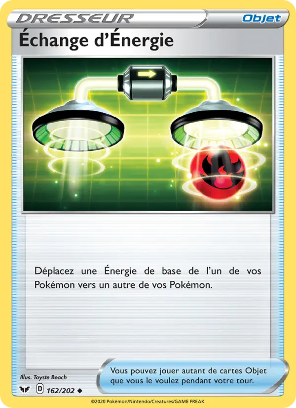 162/202 - Échange d'Énergie – Épée et Bouclier (Carte Pokémon FR à petit prix, à l’unité sur Lorenzone.fr)