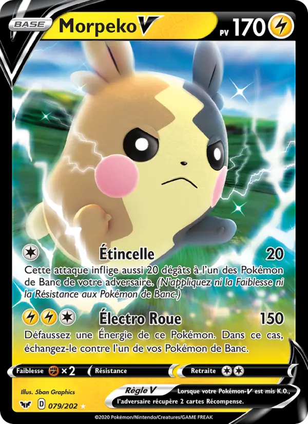 079/202 - Morpeko V – Épée et Bouclier (Carte Pokémon FR à petit prix, à l’unité sur Lorenzone.fr)